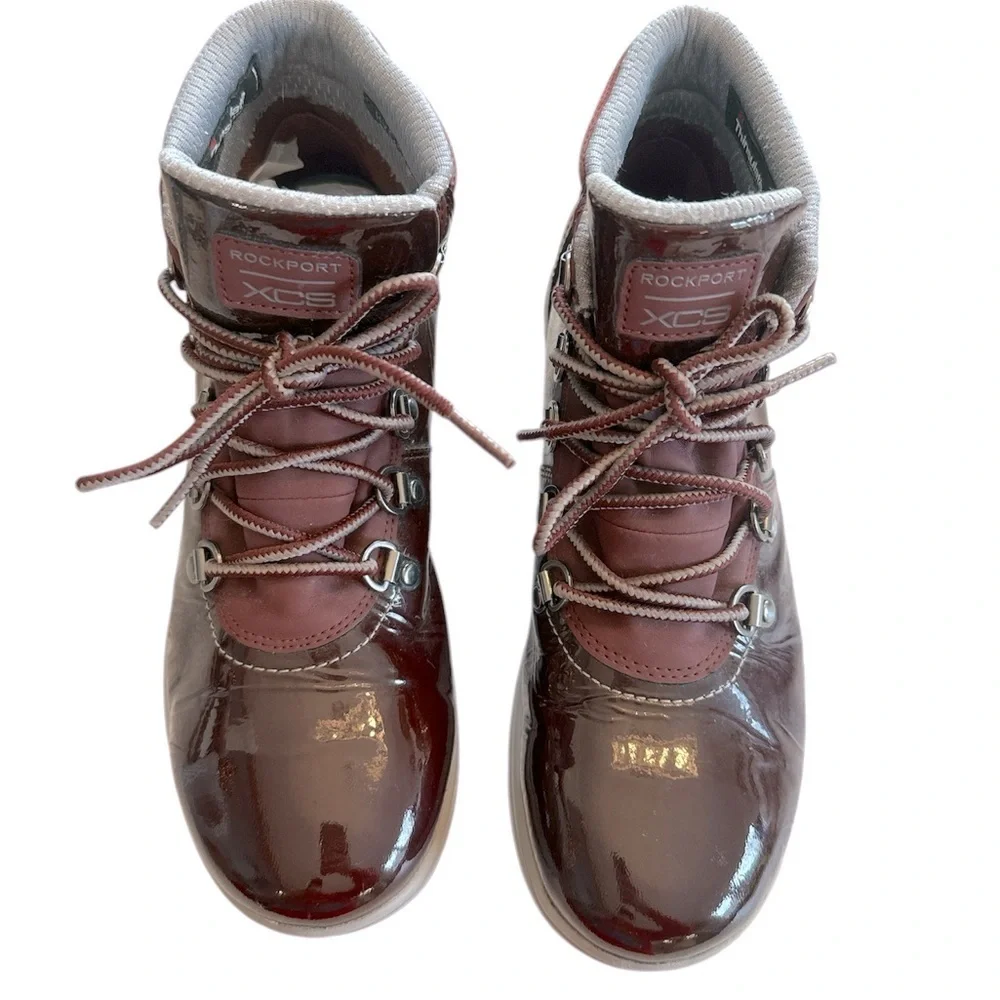 Rockport XCS Britt Alpine Waterproof Slip Proof Insulated Merlot Leather Boots